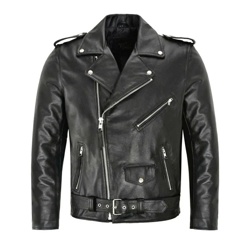 Men's Solid Color Motorcycle Casual Leather Jacket 70049771X sold by Manly product image thumbnail 2