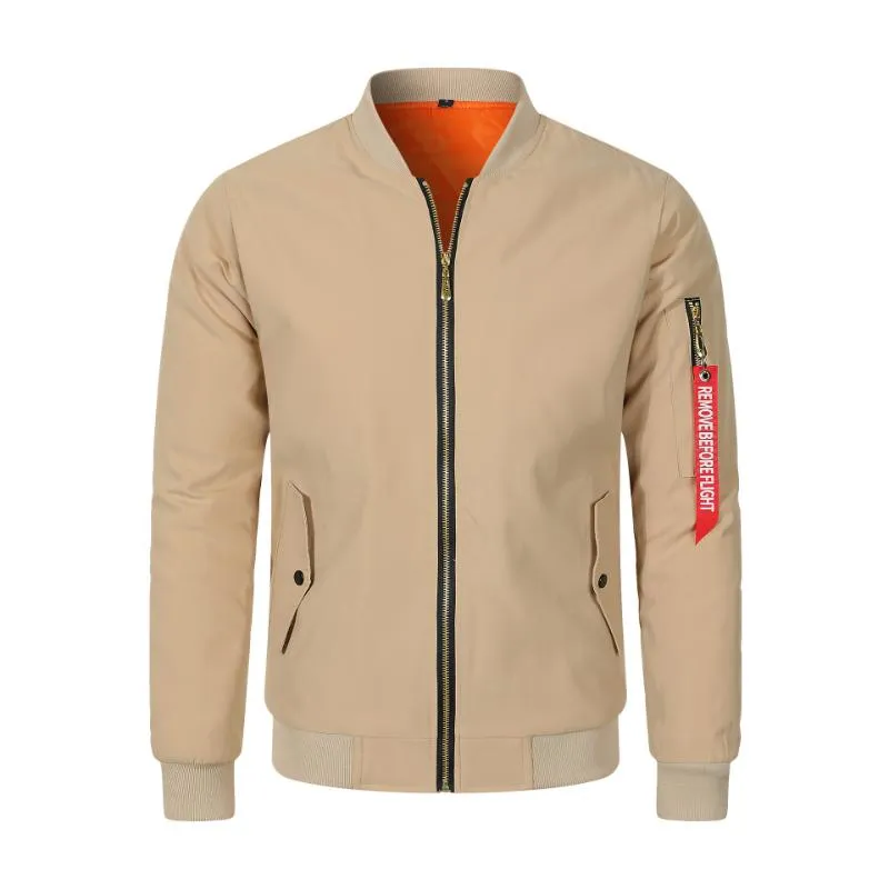 Men's Casual Solid Color Stand Collar Flight Jacket 84384467X sold by Manly product image thumbnail 3