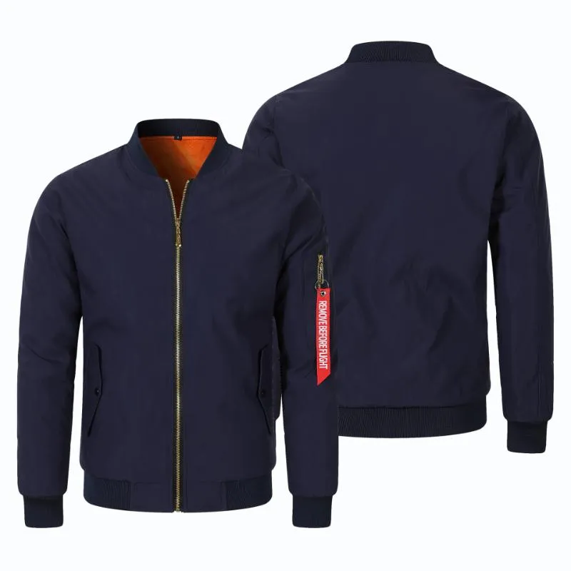 Men's Casual Solid Color Stand Collar Flight Jacket 84384467X sold by Manly product image thumbnail 4
