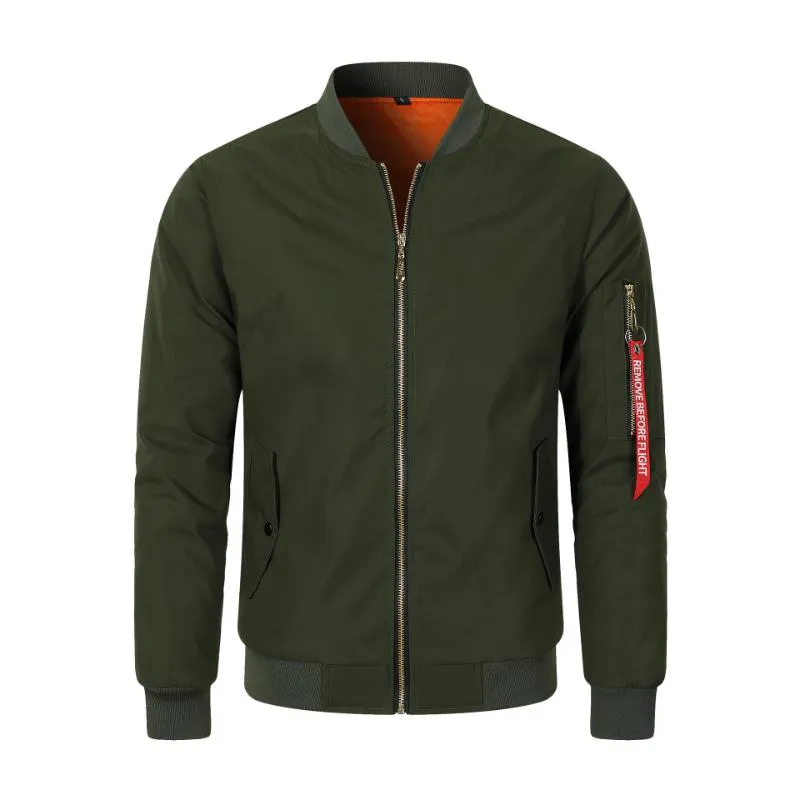 Men's Casual Solid Color Stand Collar Flight Jacket 84384467X sold by Manly product image thumbnail 2