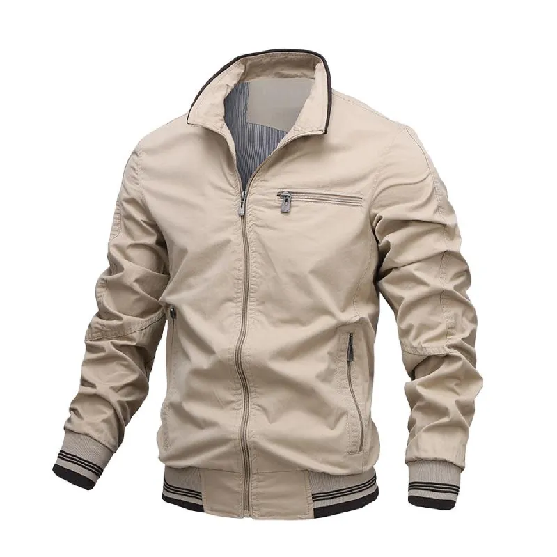 Men's Casual Stand Collar Zip-up Jacket 95394057F sold by Manly