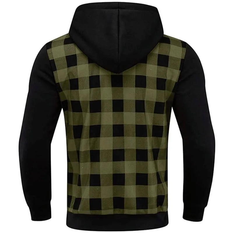 Men's Retro Casual Plaid Hooded Zipper Sweatshirt 38235756TO sold by Manly product image thumbnail 5