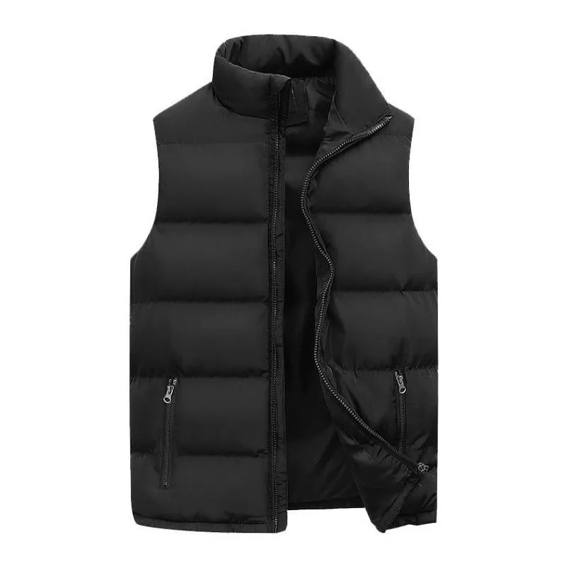 Men's Retro Casual Solid Color Padded Zipper Vest 95350361TO sold by Manly product image thumbnail 2