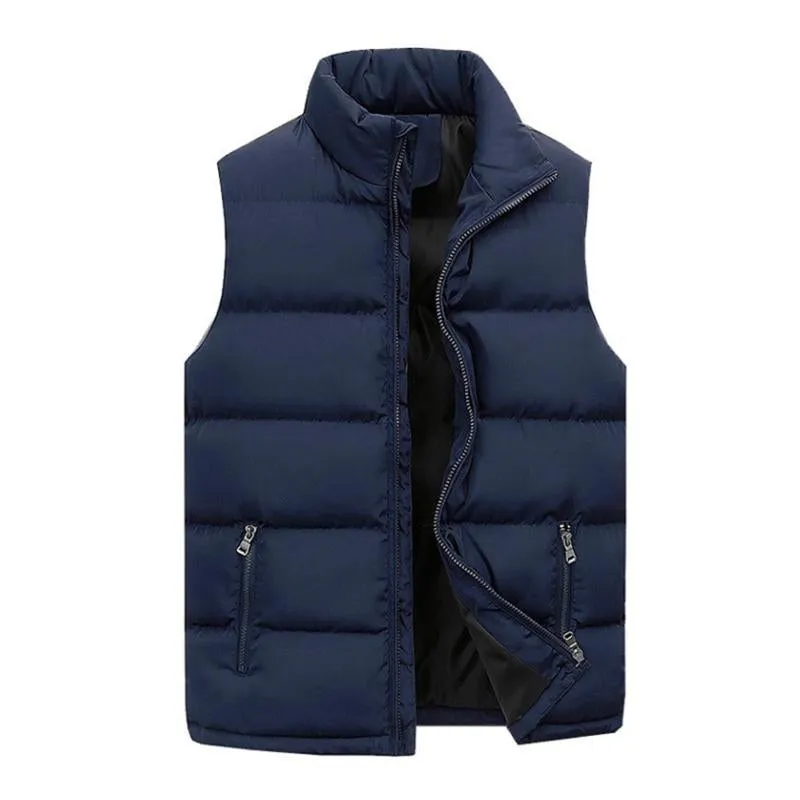 Men's Retro Casual Solid Color Padded Zipper Vest 95350361TO sold by Manly product image thumbnail 4