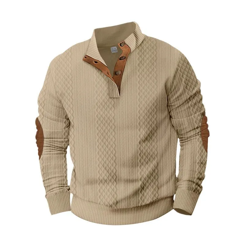 Men's Casual Color Block Jacquard Stand Collar Sweatshirt 64505085Y sold by Manly product image thumbnail 2