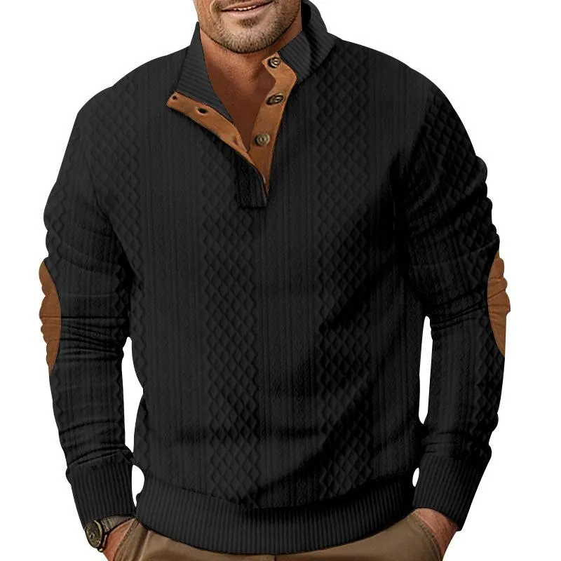 Men's Casual Color Block Jacquard Stand Collar Sweatshirt 64505085Y sold by Manly product image thumbnail 5