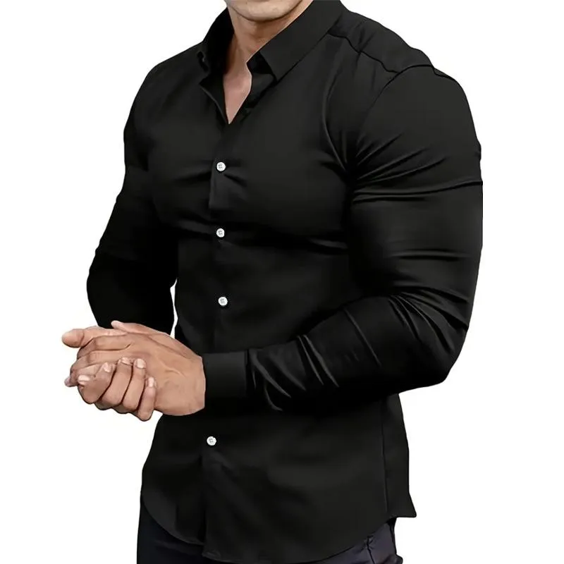 Men's Casual Solid Color Slim Fit Long Sleeve Shirt 17401313Y sold by Manly product image thumbnail 2