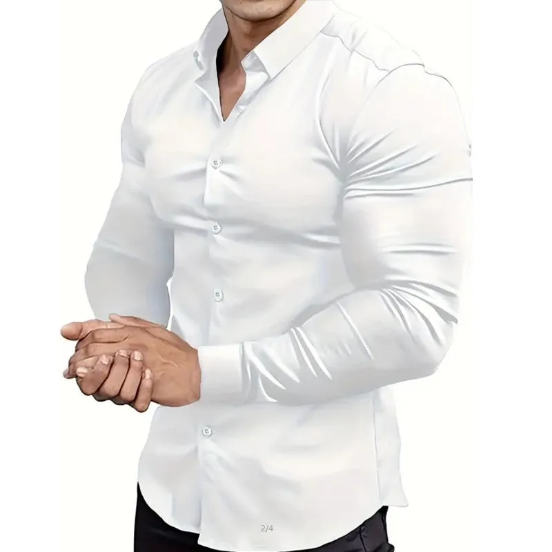 Men's Casual Solid Color Slim Fit Long Sleeve Shirt 17401313Y sold by Manly product image thumbnail 4