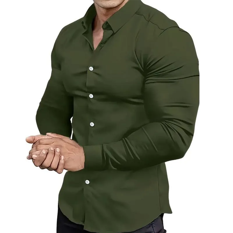 Men's Casual Solid Color Slim Fit Long Sleeve Shirt 17401313Y sold by Manly product image thumbnail 3