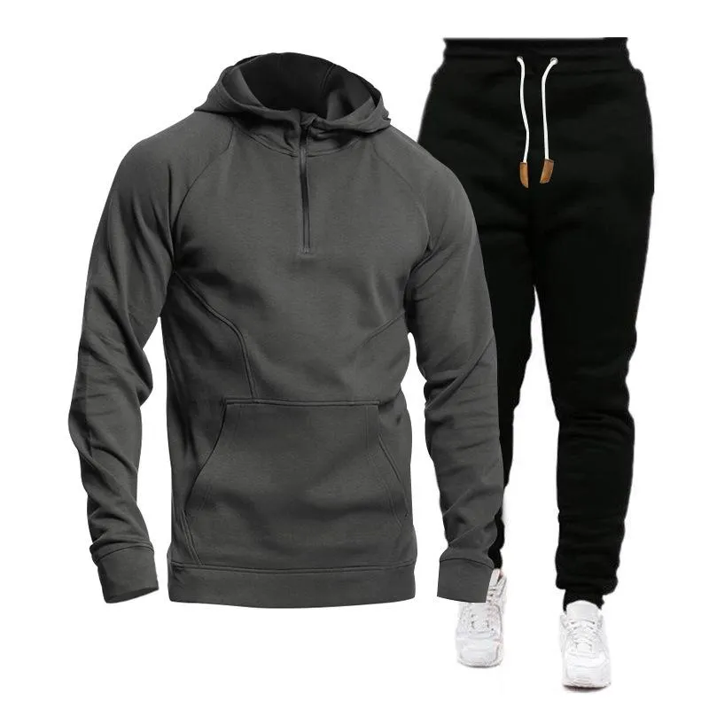 Men's Casual Sports Hooded Sweatshirt and Pants Set 40449104Y sold by Manly product image thumbnail 4
