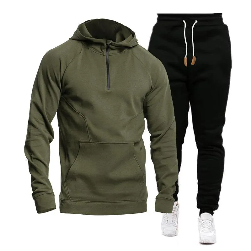 Men's Casual Sports Hooded Sweatshirt and Pants Set 40449104Y sold by Manly