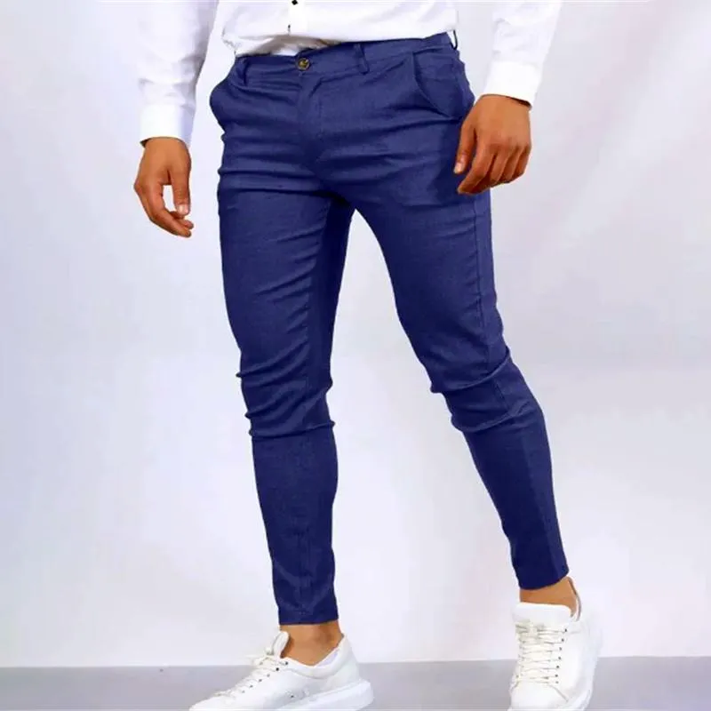 Men's Solid Color Slim Mid Waist Casual Pants 78453070Z sold by Manly product image thumbnail 4