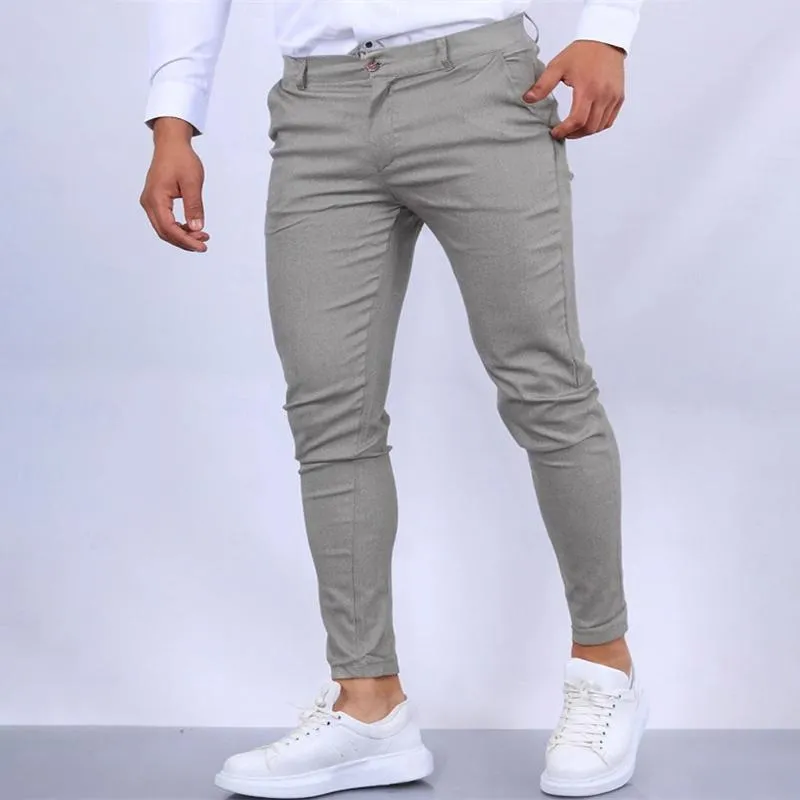 Men's Solid Color Slim Mid Waist Casual Pants 78453070Z sold by Manly product image thumbnail 2