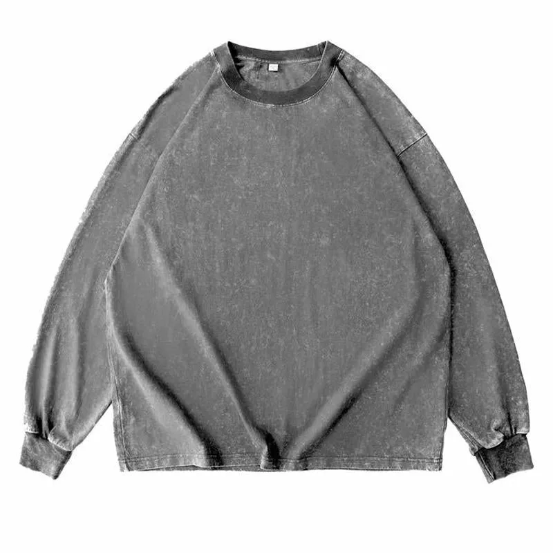 Men's Cotton Washed Distressed Long-sleeved T-shirt 50099386U sold by Manly product image thumbnail 4