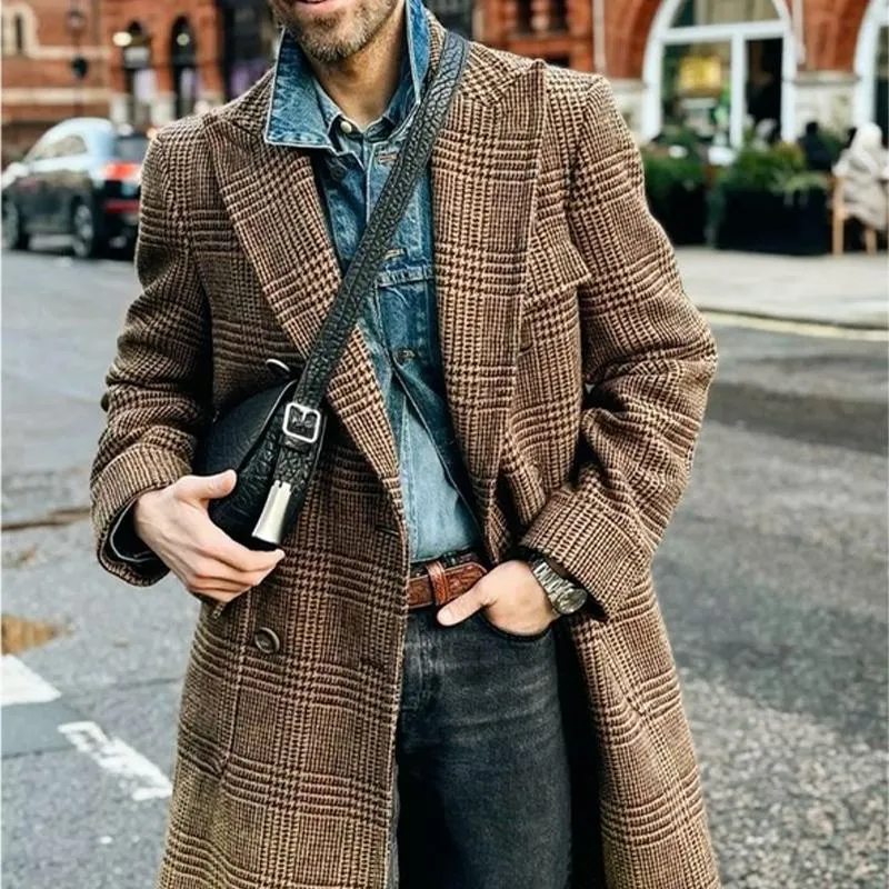 Men's Vintage Double Breasted Check Coat 93241054U sold by Manly product image thumbnail 2