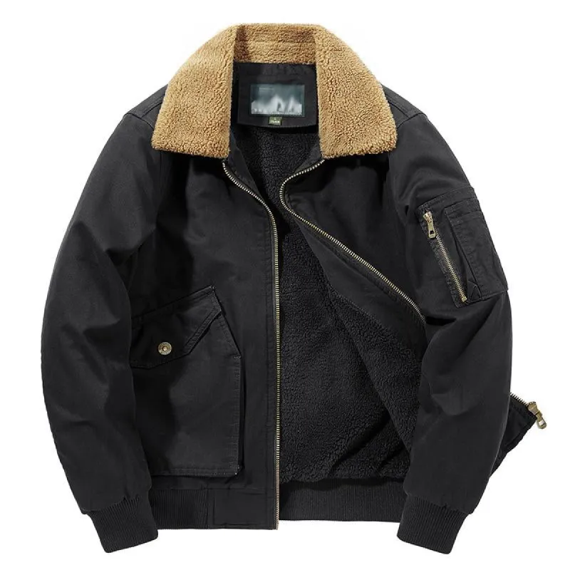 Men's Sherpa Stand Collar Plus Fleece Thickened Jacket 70425392U sold by Manly