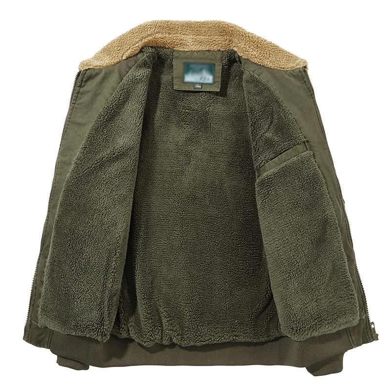 Men's Sherpa Stand Collar Plus Fleece Thickened Jacket 70425392U sold by Manly product image thumbnail 4