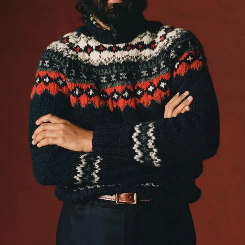 Men's Retro Colorblock Jacquard Sweater 27870879U sold by Manly product image thumbnail 3