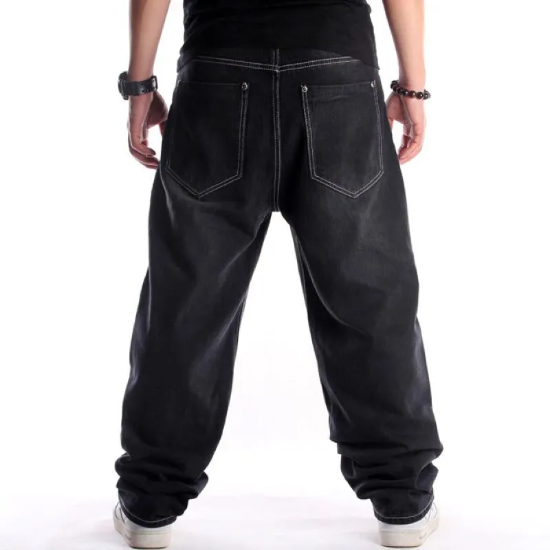 Men's Loose Black Washed Jeans 33213736U sold by Manly