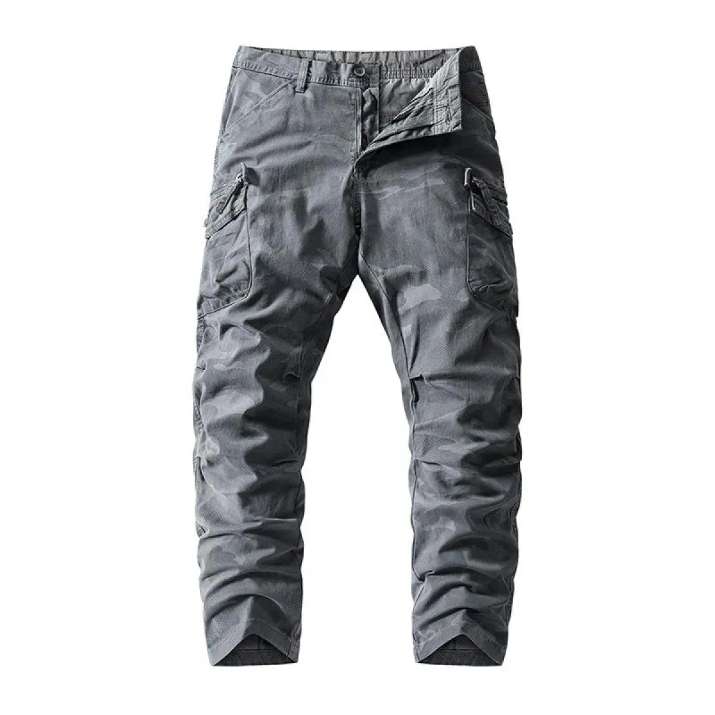 Men's Casual Outdoor Camouflage Multi-Pocket Cargo Pants 08047321M sold by Manly