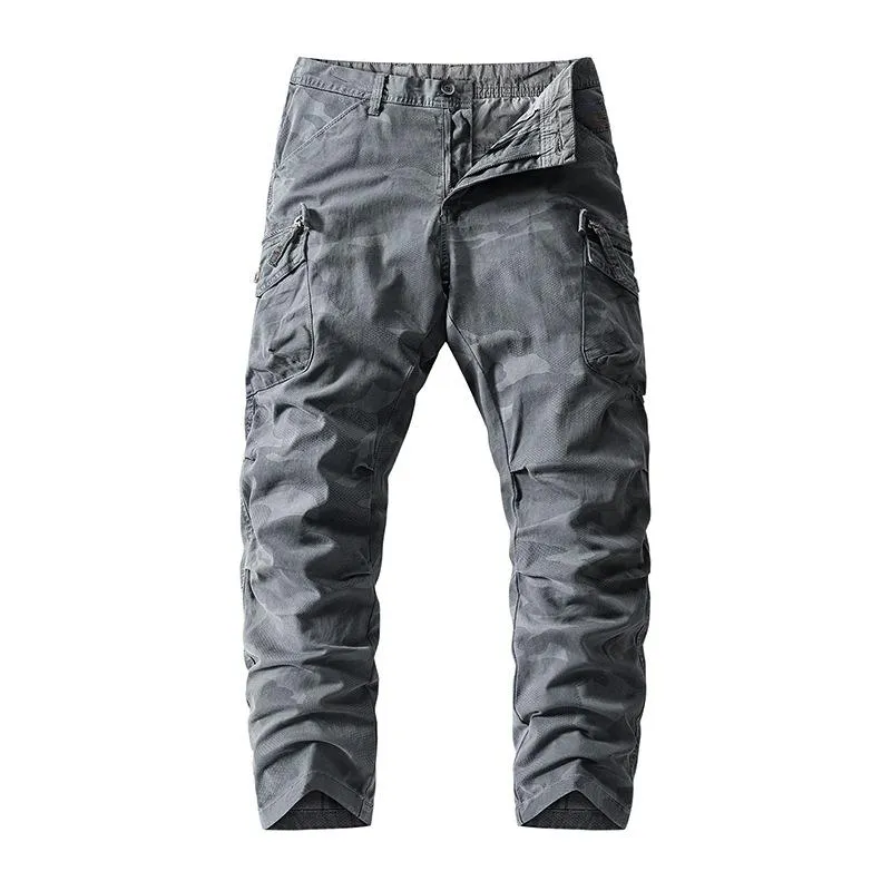Men's Casual Outdoor Camouflage Multi-Pocket Cargo Pants 08047321M sold by Manly