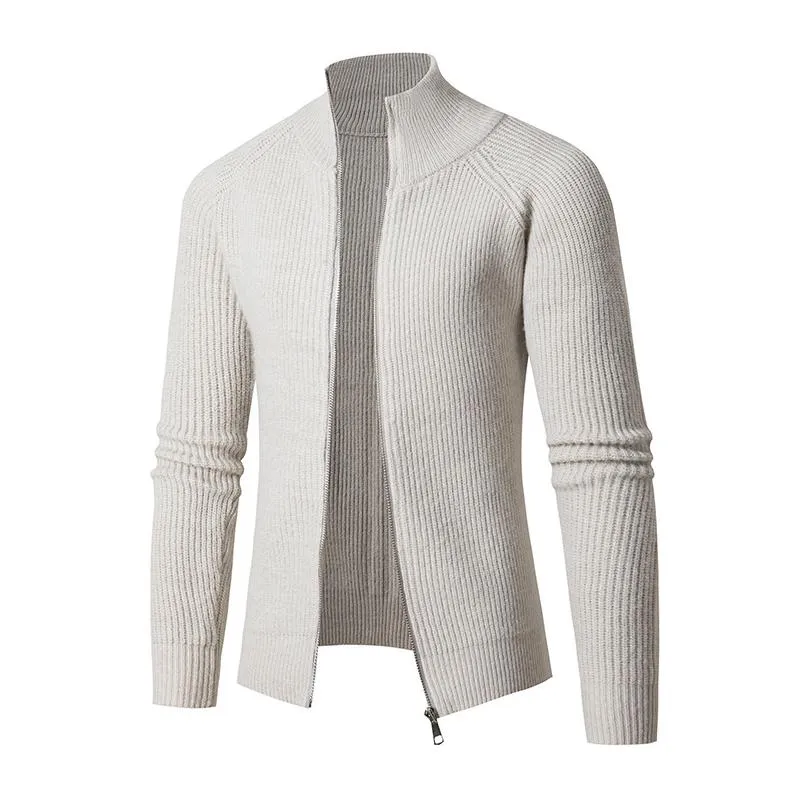 Men's Casual Solid Color Stand Collar Loose Knitted Cardigan 67721300M sold by Manly product image thumbnail 2