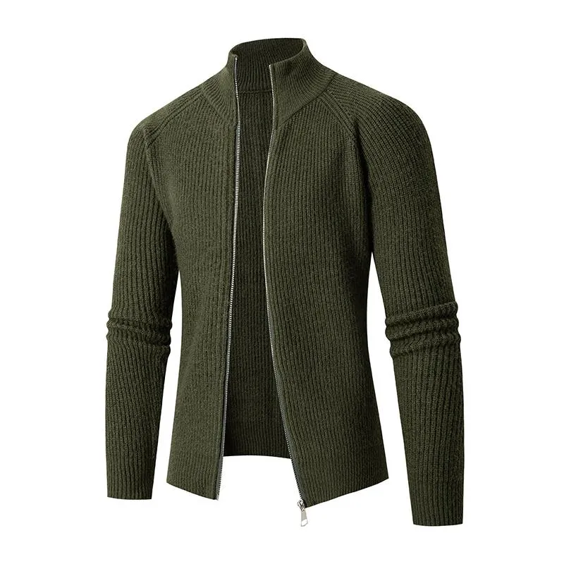 Men's Casual Solid Color Stand Collar Loose Knitted Cardigan 67721300M sold by Manly