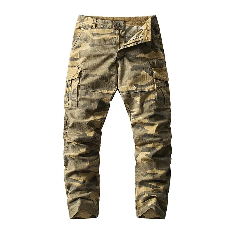 Men's Casual Outdoor Washed Camouflage Multi-pocket Cargo Pants 63394481M sold by Manly product image thumbnail 4