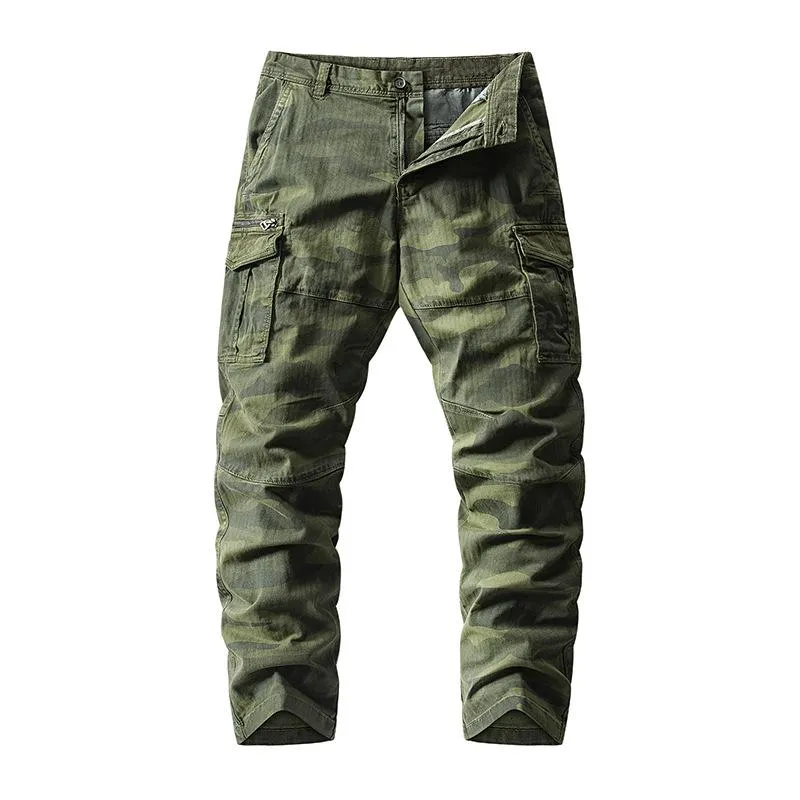 Men's Casual Outdoor Washed Camouflage Multi-pocket Cargo Pants 63394481M sold by Manly
