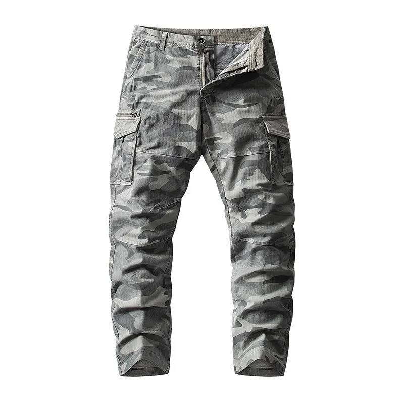 Men's Casual Outdoor Washed Camouflage Multi-pocket Cargo Pants 63394481M sold by Manly product image thumbnail 2