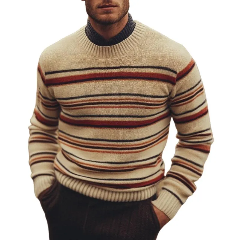 Men's Crew Neck Striped Sweater 94080449F sold by Manly