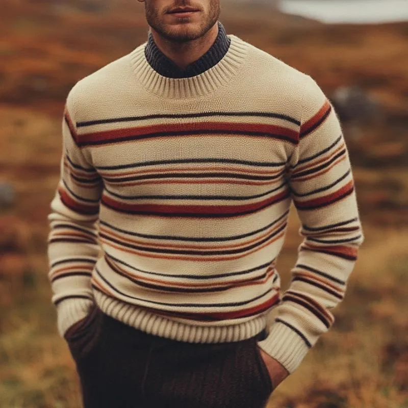 Men's Crew Neck Striped Sweater 94080449F sold by Manly product image thumbnail 2