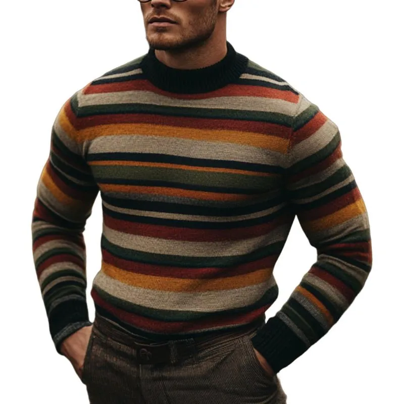Men's Crew Neck Striped Sweater 02895164F sold by Manly