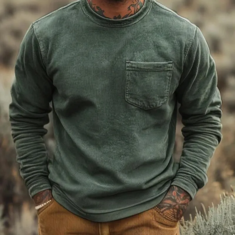 Men's Classic Retro Casual Pocket Corduroy Pullover Sweatshirt 68536286K sold by Manly product image thumbnail 2