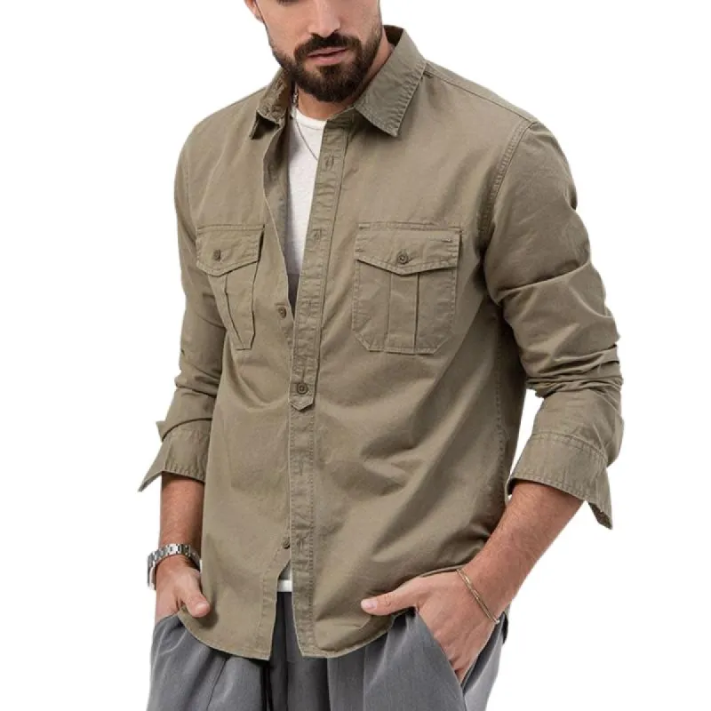Men's Classic Casual Multi-Pocket Long Sleeve Work Shirt 34208605K sold by Manly