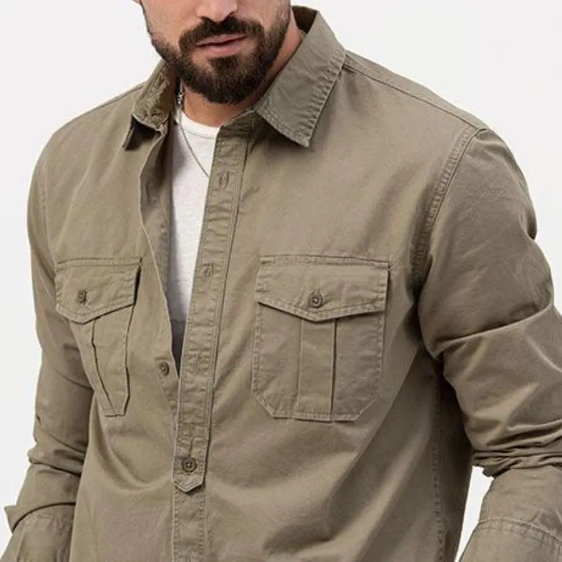 Men's Classic Casual Multi-Pocket Long Sleeve Work Shirt 34208605K sold by Manly product image thumbnail 3