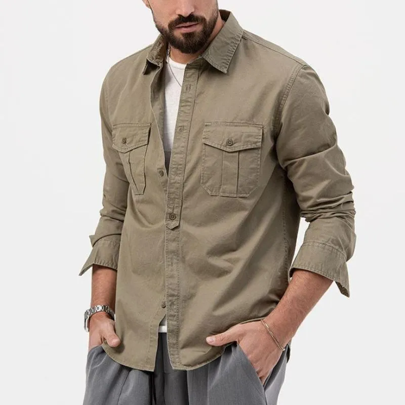 Men's Classic Casual Multi-Pocket Long Sleeve Work Shirt 34208605K sold by Manly product image thumbnail 2