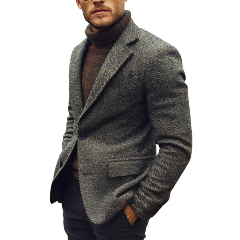 Men's Lapel Composite Wool Jacket 67212547F sold by Manly