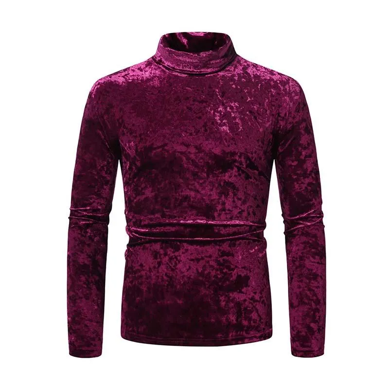 Men's Classic Retro Casual Turtleneck Suede Slim Long Sleeve T-Shirt 66589599K sold by Manly product image thumbnail 5