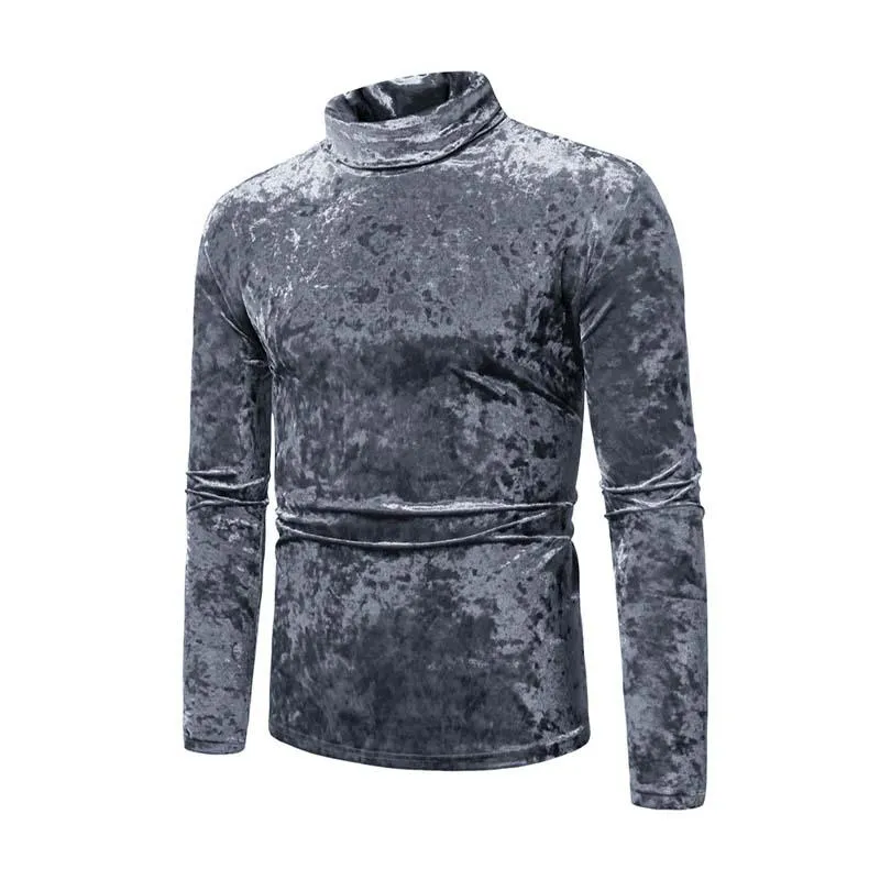 Men's Classic Retro Casual Turtleneck Suede Slim Long Sleeve T-Shirt 66589599K sold by Manly product image thumbnail 3