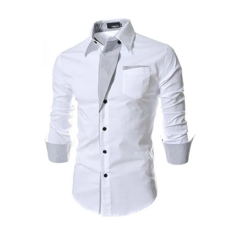 Men's Classic Design Patchwork Cotton Slim Fit Long Sleeve Shirt 30907788K sold by Manly product image thumbnail 3