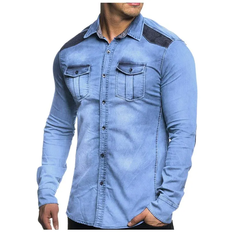 Men's Washed Denim Long Sleeve Shirt 05174445F sold by Manly product image thumbnail 5