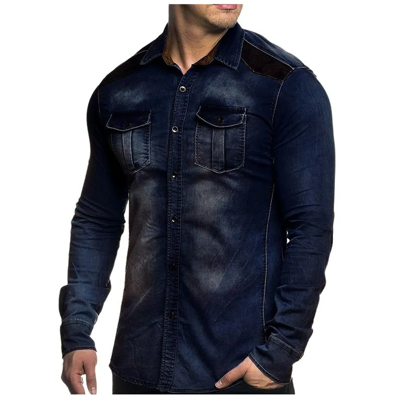 Men's Washed Denim Long Sleeve Shirt 05174445F sold by Manly product image thumbnail 3