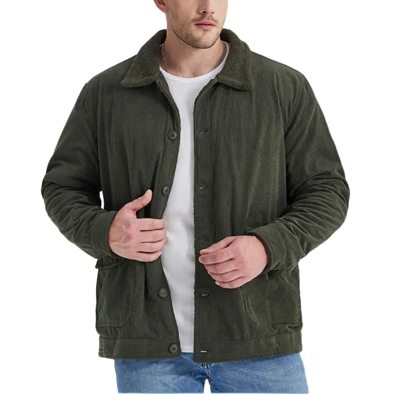 Men's Lapel Corduroy Composite Polar Fleece Casual Jacket 89223072F sold by Manly product image thumbnail 2