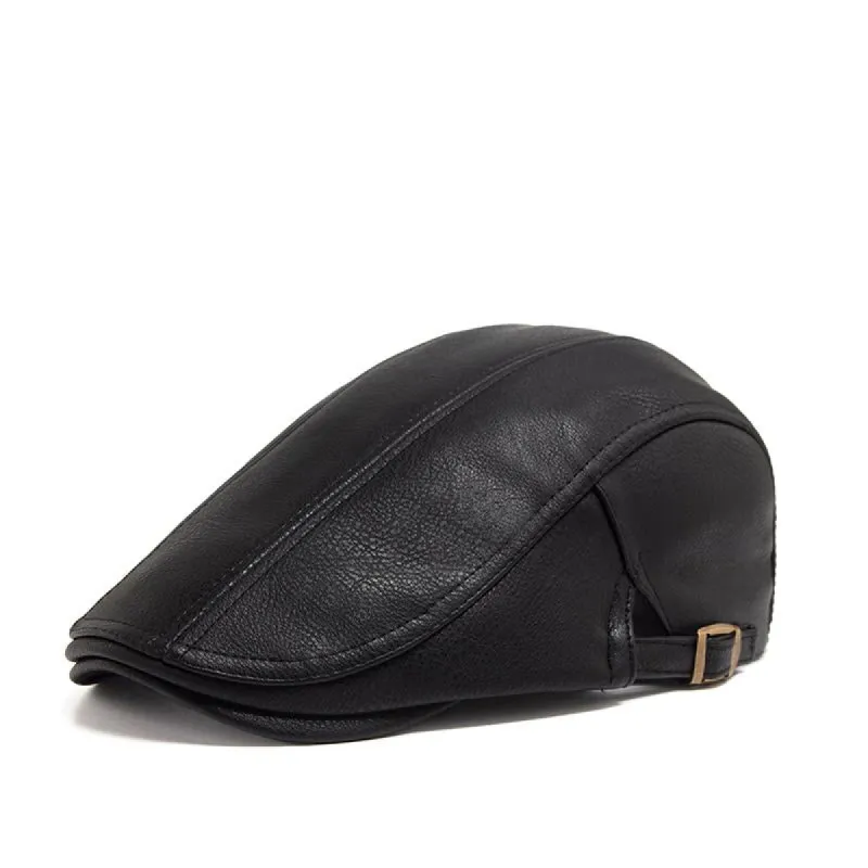 Men's Vintage Casual Leather Beret 05708606TO sold by Manly