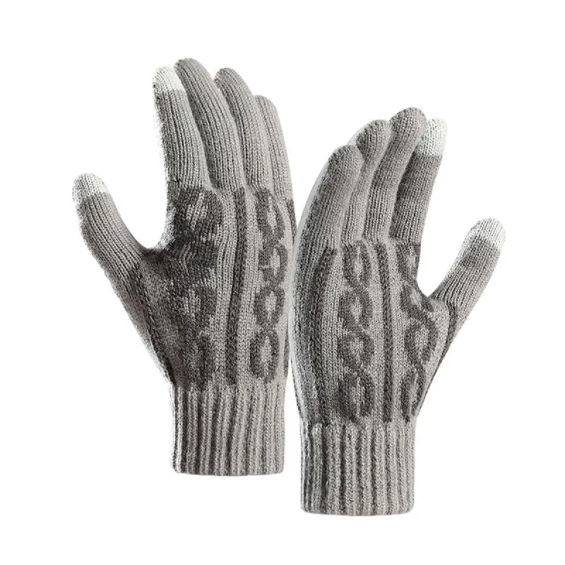 Vintage Men's Solid Color Thick Knitted Gloves 53677647TO sold by Manly