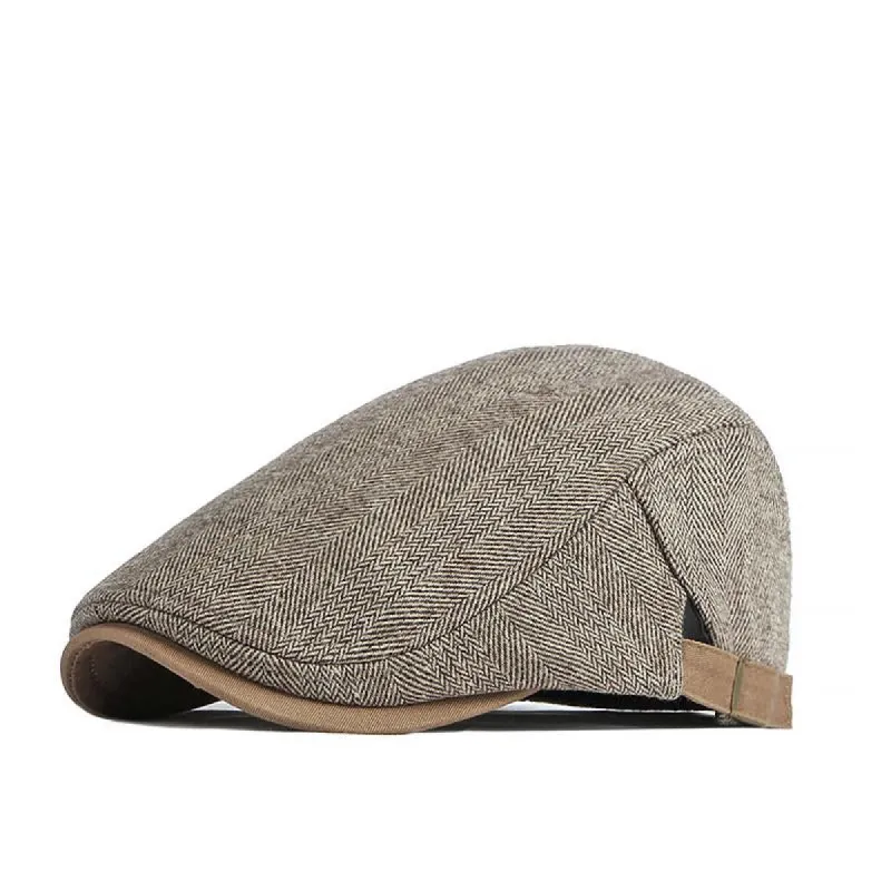 Men's Retro Casual Plaid Splicing Beret 93961549TO sold by Manly