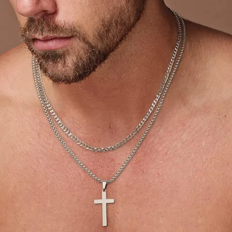 Vintage Casual Layered Cross Necklace 50858489TO sold by Manly product image thumbnail 4