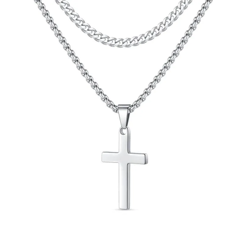 Vintage Casual Layered Cross Necklace 50858489TO sold by Manly