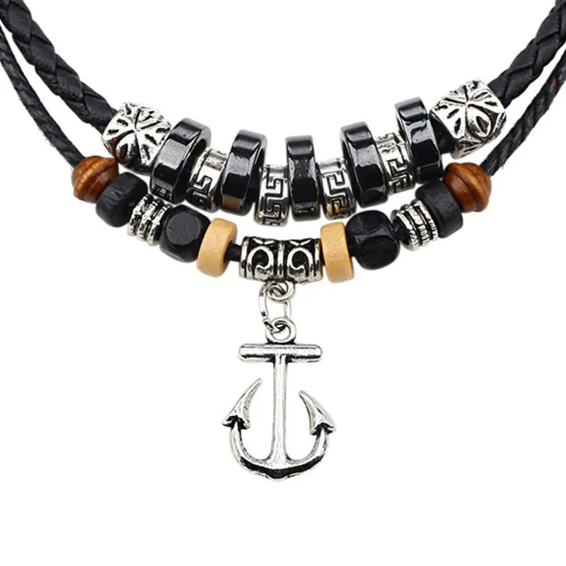 Retro Casual Ethnic Style Anchor Necklace 94568121TO sold by Manly